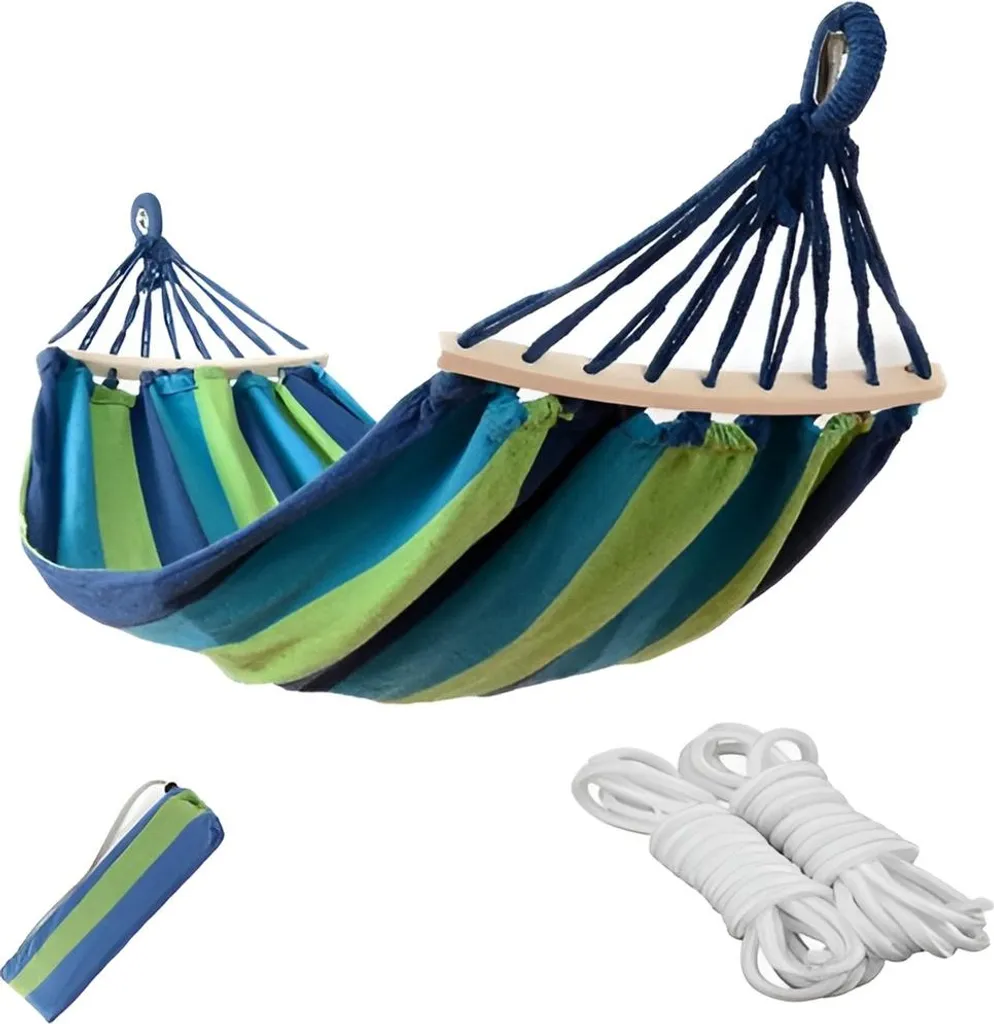 Hamac Double XXL avec Bras de Balançoire Jardin et Cordes de Fixation