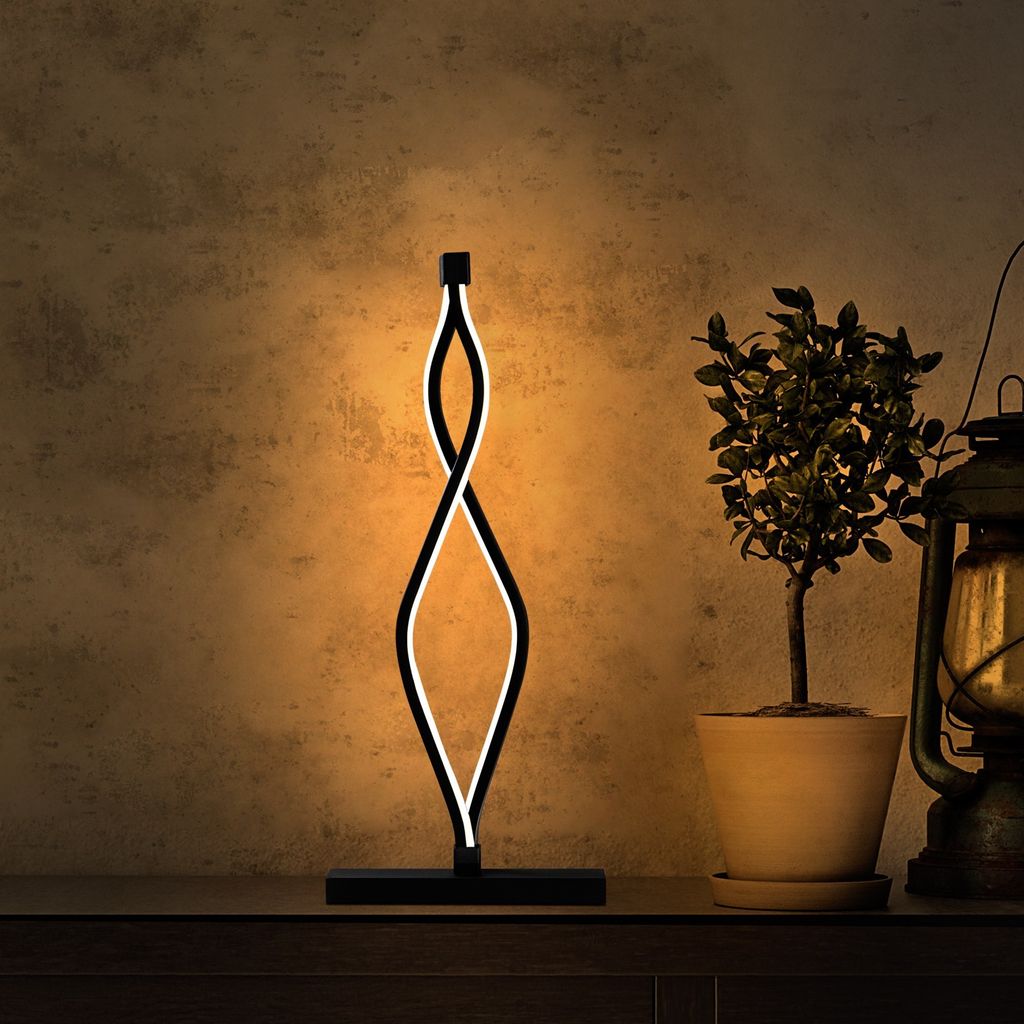 Opviq, Zozo - 13291, Tischlampe, METALLKÖRPER, Schwarz, 20 x 12 x 48 cm