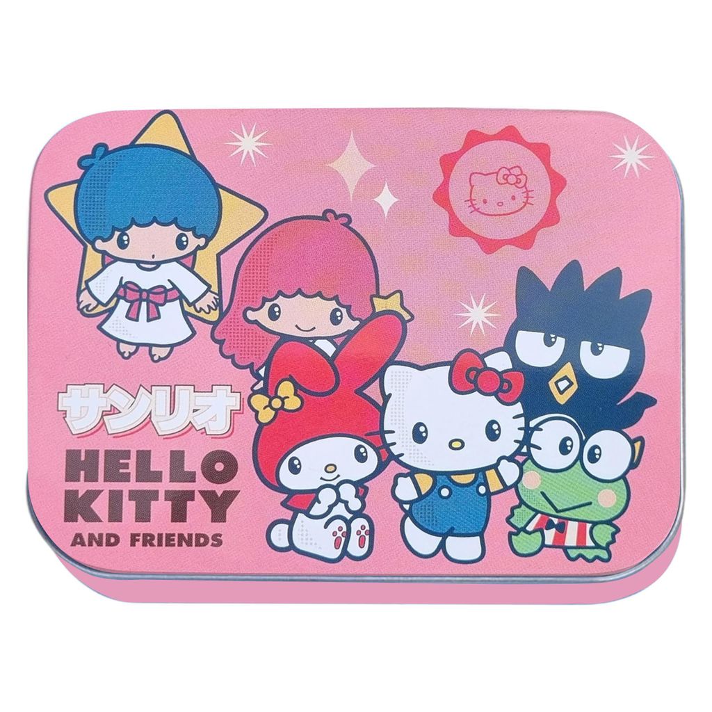 Hello Kitty Friends Kinderpflaster Lizensiertes Produkt - Metall-Box - 24 Pflaster - Schönes Design Pflaster Aufbewahrungsbox für Kinder - 1 Box