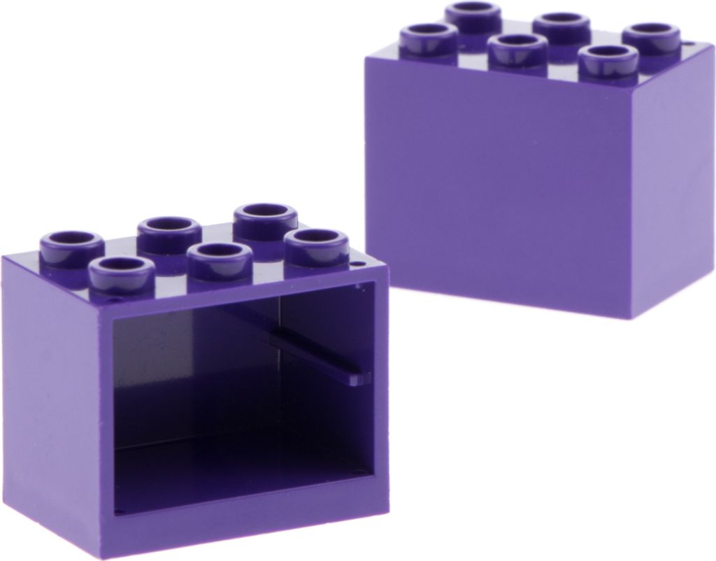 2x Lego Schrank Gehäuse 2x3x2 dunkel violett Kiste Box Produktbild 