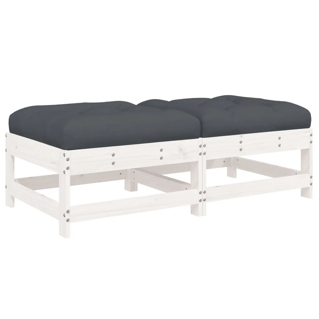Set 2 Sgabelli Bianchi Outdoor Pino Massiccio | Design Nordico Giardino