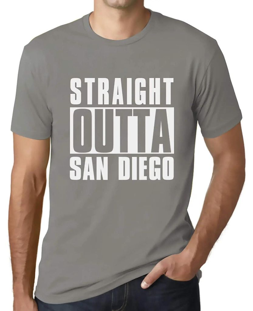 Herren Grafik T-Shirt Straight Outta San Diego Öko-Verantwortlich Vintage Jahrgang Kurzarm Lustige Druck Geburtstag Geschenk Mann