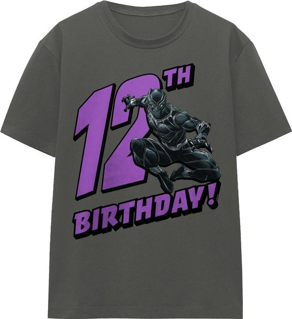 Black Panther: Wakanda Forever - T-Shirt für Damen, 12er Geburstag TV25180 (XXL) (Holzkohle)