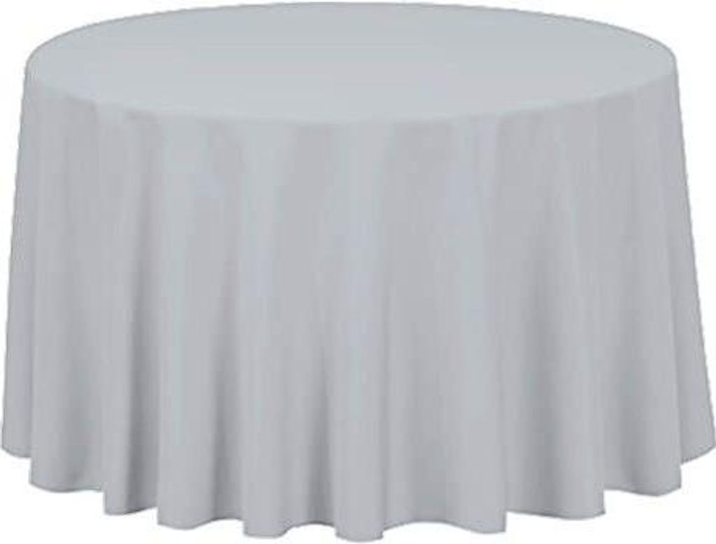 MEBLE ODNOWA, Runder Tischdecken-Bezug, Matt Tischdecke, Hellgrau, 320 cm, Bankett und Hochzeitstischdecke, Tischschutz, Elegant, Formstabil, Elast...