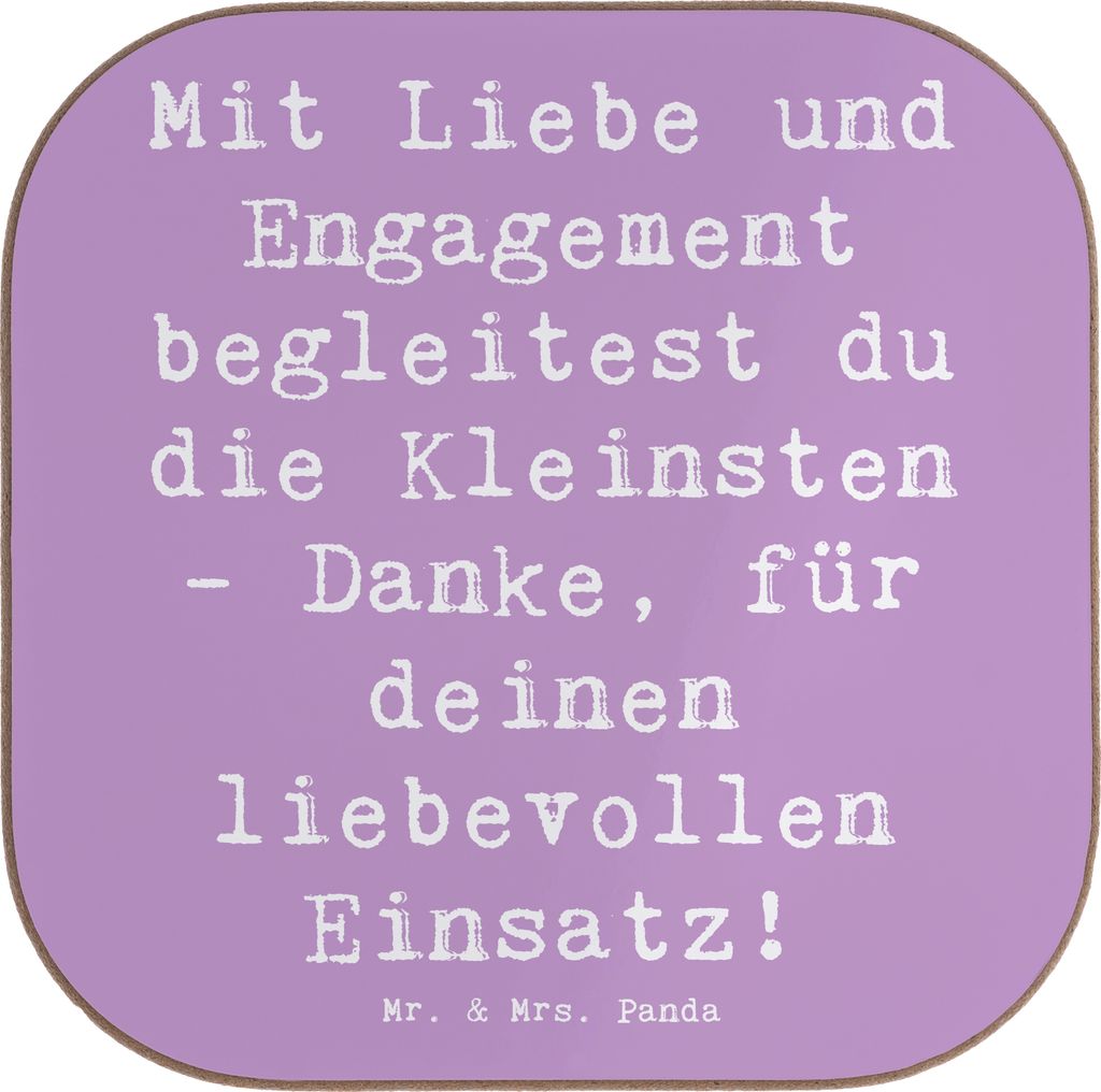 Mr. & Mrs. Panda Holzuntersetzer Spruch Liebevolle Erzieher - Lavendeltraum - Geschenk, Dankeschön, Danke sagen, Aufmerksamkeit, Anerkennung, Für...