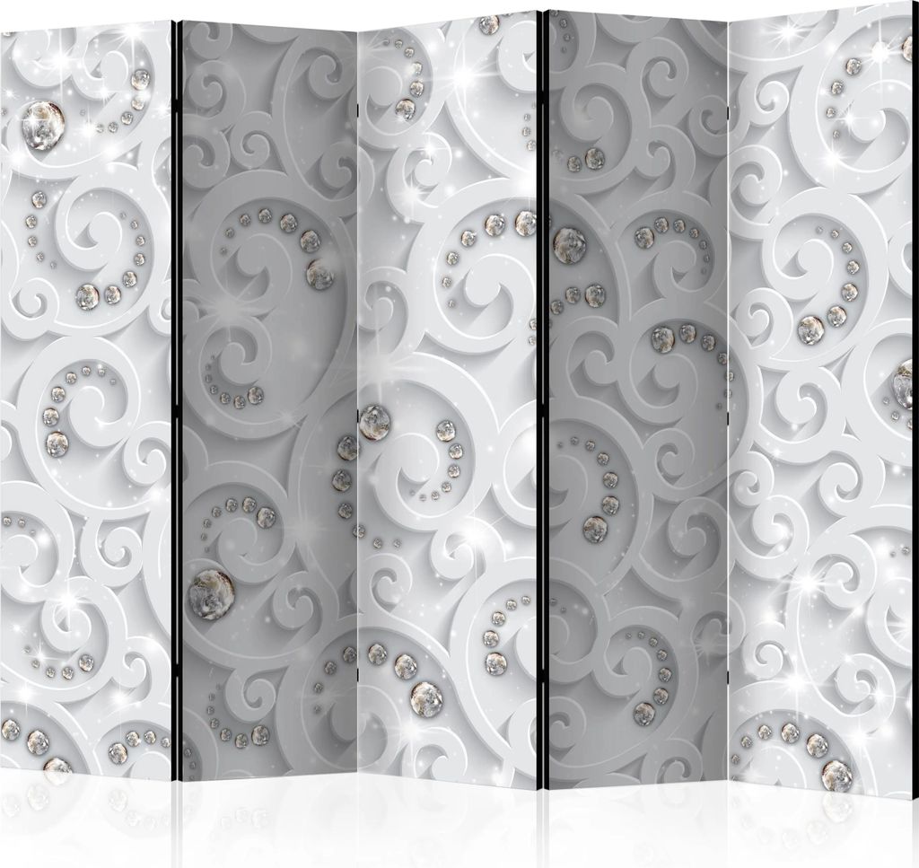 5-teiliger Doppelseitiger Vlies Paravent - Abstract Glamor Produktbild 