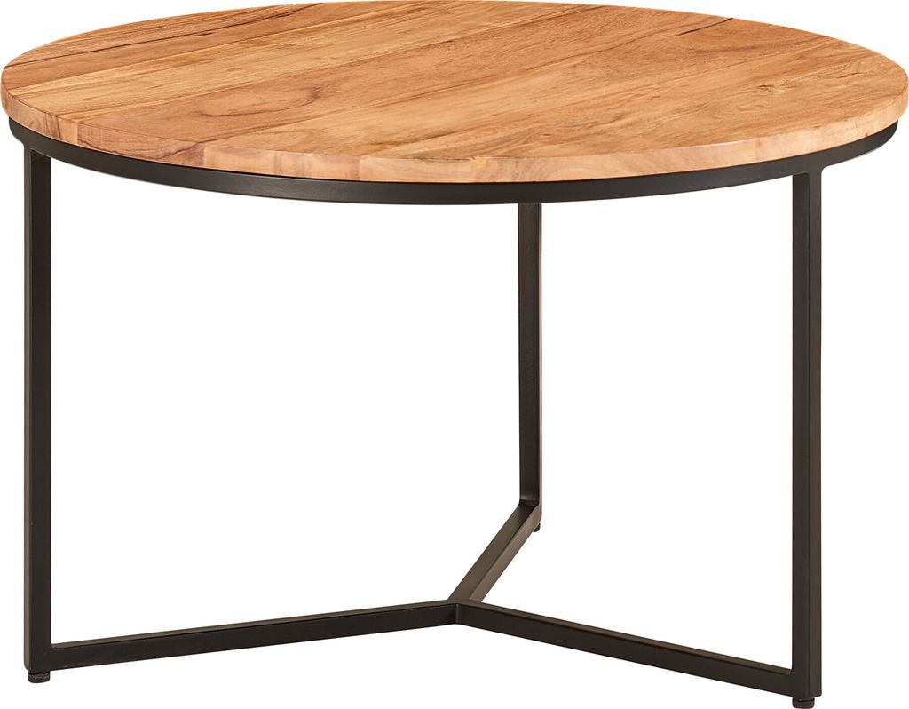 WOHNLING Couchtisch 60x60x38 cm Akazie Massivholz / Metall Produktbild 