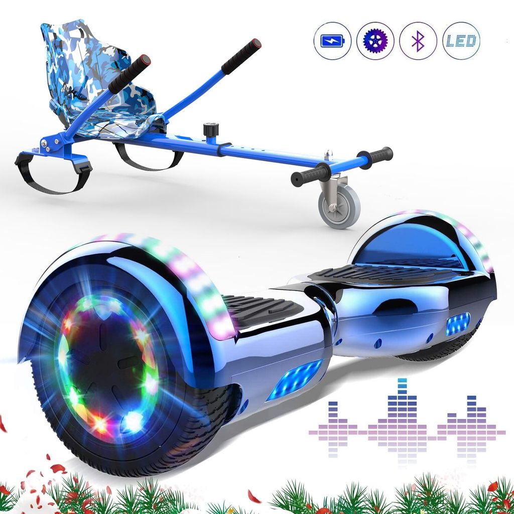 Hoverboard Kinder Hoverboards 6,5 Zoll Self Balance Scooter mit Bluetooth Musik Hover Scooter Board Bunten LED-Licht Geschenk für Kinder Jungs Mädchen 