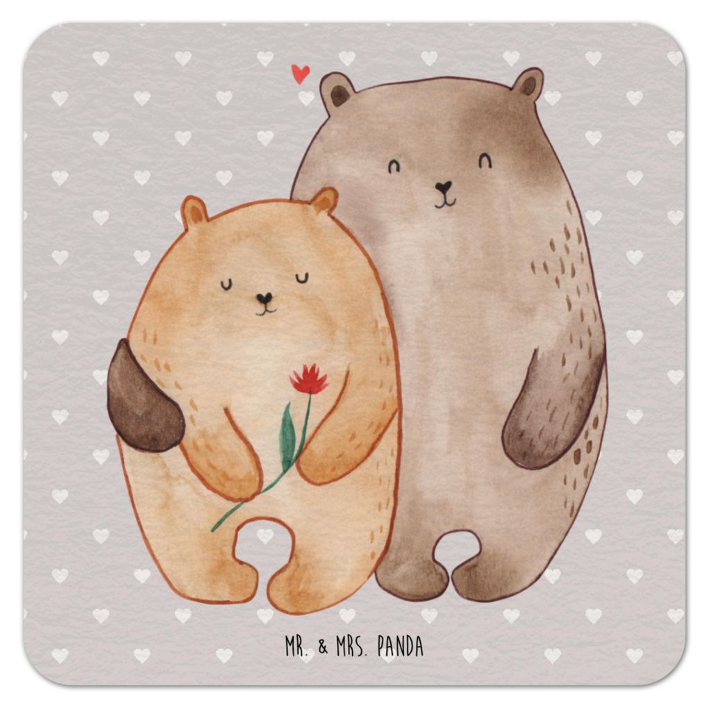 Mr. & Mrs. Panda Bierfilzl Bären Liebe 25er Set - Grau Pastell - Geschenk, Tassenuntersetzer, bieruntersetzer, Verknallt, Hochzeitstag, Freundin, ...