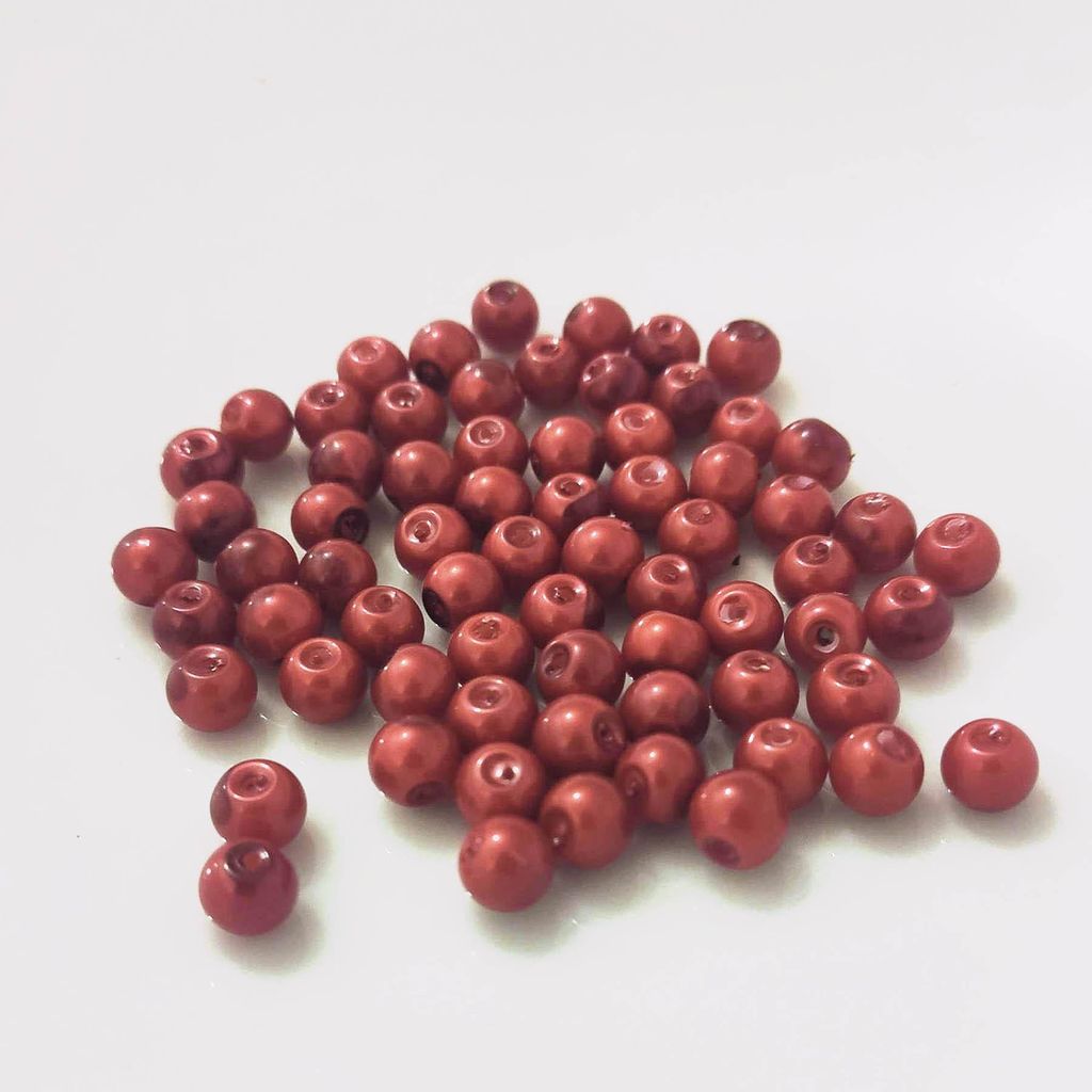 Glasperlen - Typ 'rund' - 20g - 6 mm - Rot Obrázek produktu 