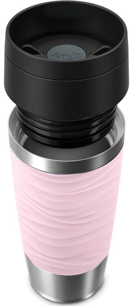 EMSA TRAVEL MUG Waves 0,36 L czarny, kolor: pastelowy róż Zdjęcie produktu 