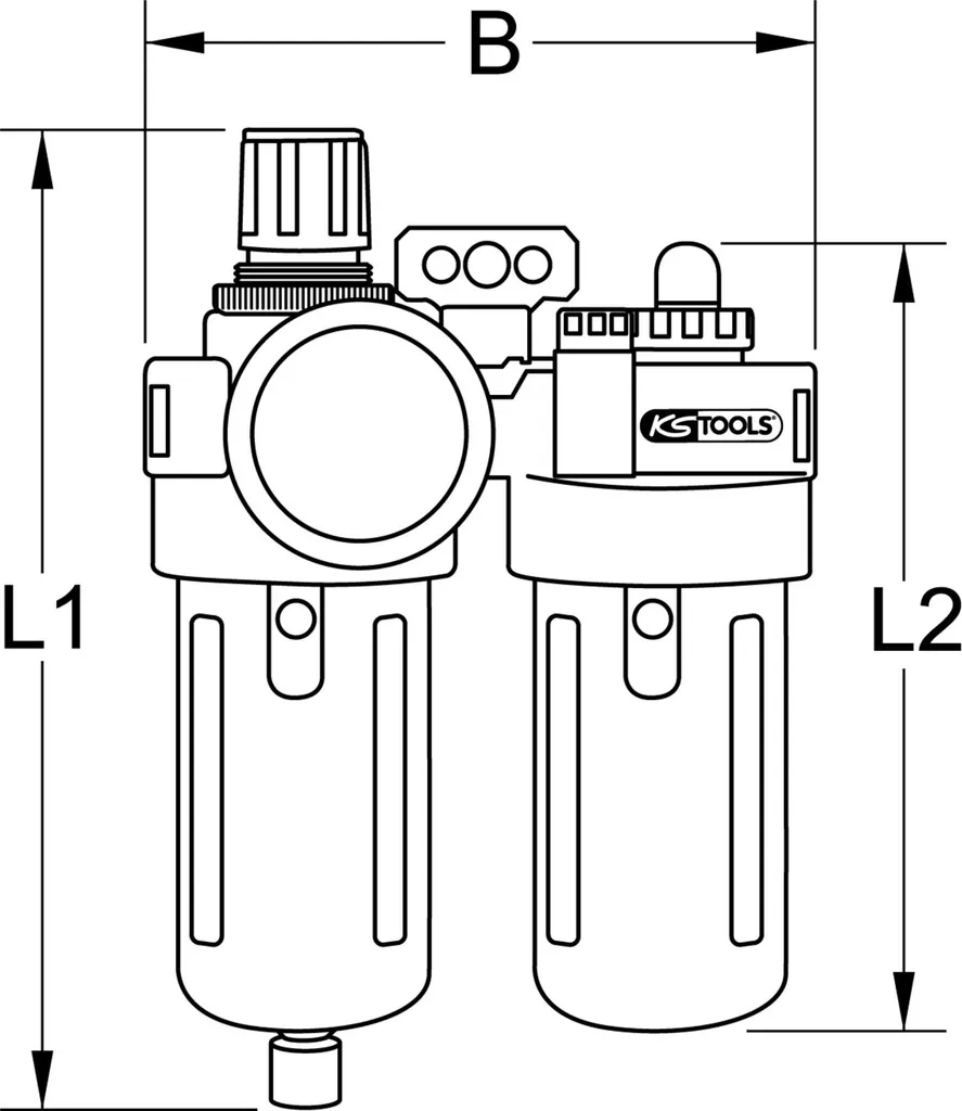 KS Tools 515.3355 Unité de maintenance à air comprimé 1/4 pouce 12 Bar