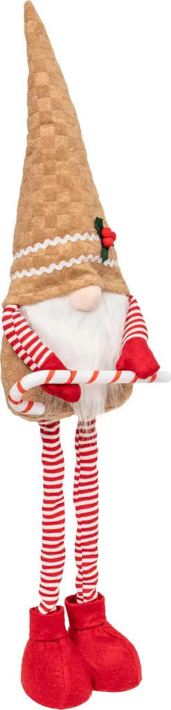 Lutin de Noël Stable 95 cm Figurine Robuste qui ne Tombe Pas - Rouge