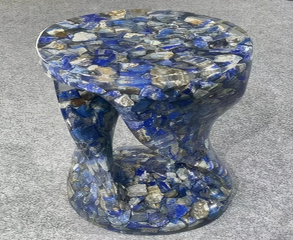 Designer Blauer Beistelltisch Wohnzimmer Tische Produktbild 