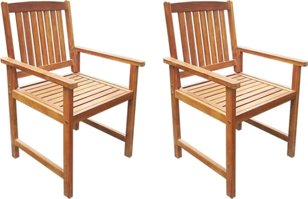 Set 2 Sedie da Giardino vidaXL in Legno Massello Acacia Marrone | Offerta - 7