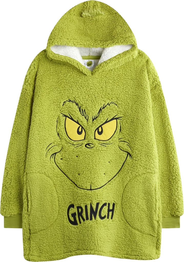 The Grinch - Deckenhoodie für Kinder, bestickt NS9195 (Einheitsgröße) (Grün)