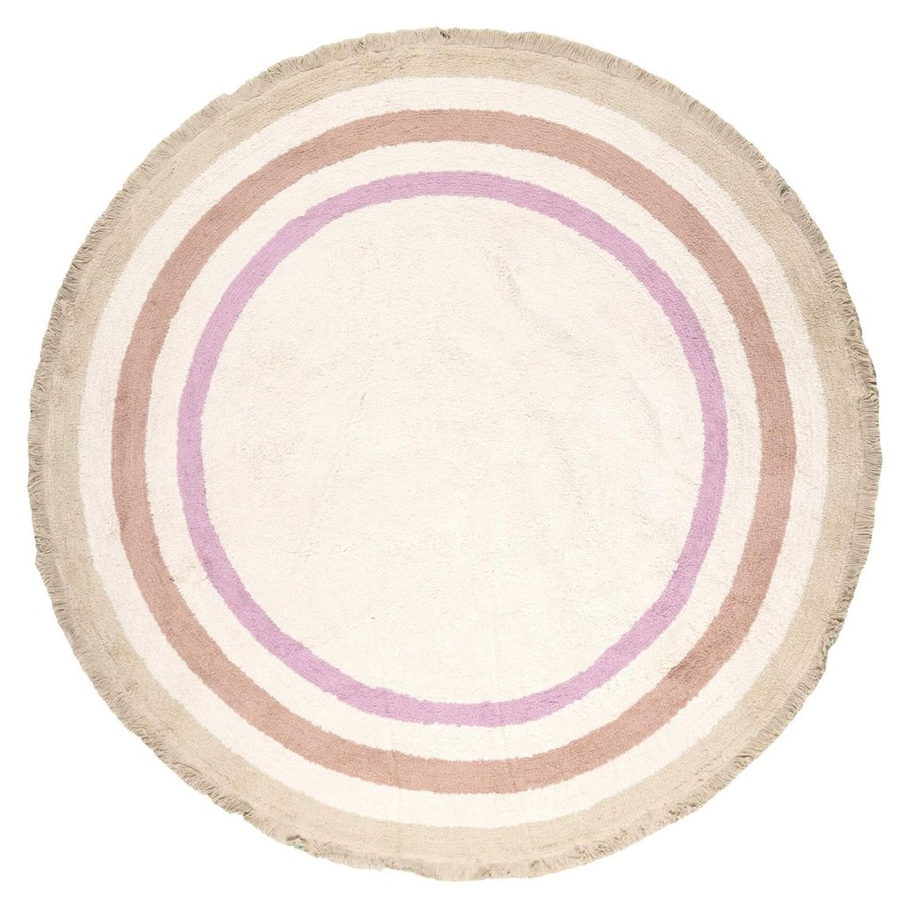 Waschbarer Kinderteppich Rund - Milo Rosa | 100% Baumwolle Produktbild 