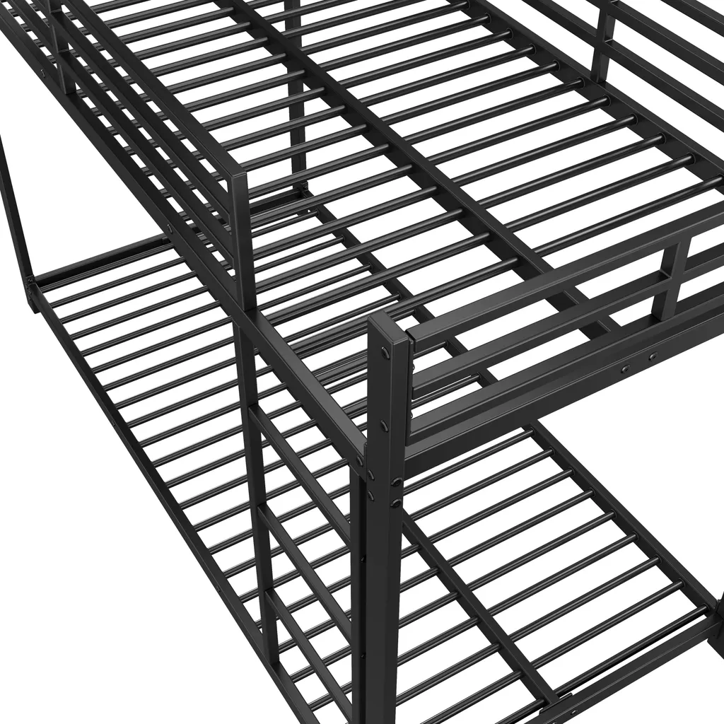 Lit Superposé en Fer Classique Noir 90x200 cm : Structure Stable et Durable - 13