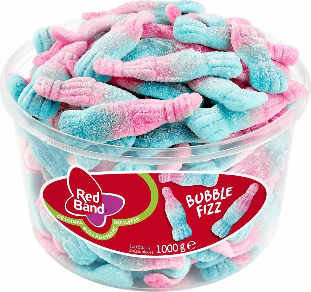 Red Band Bubble Fizz, 100 stuks, 1000 gram Productafbeelding 