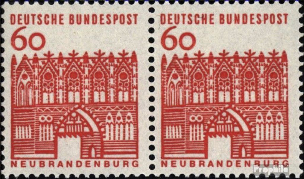 Briefmarken BRD (BR.Deutschland) 1964 Mi 459wP waagerechtes Paar postfrisch Bauwerke
