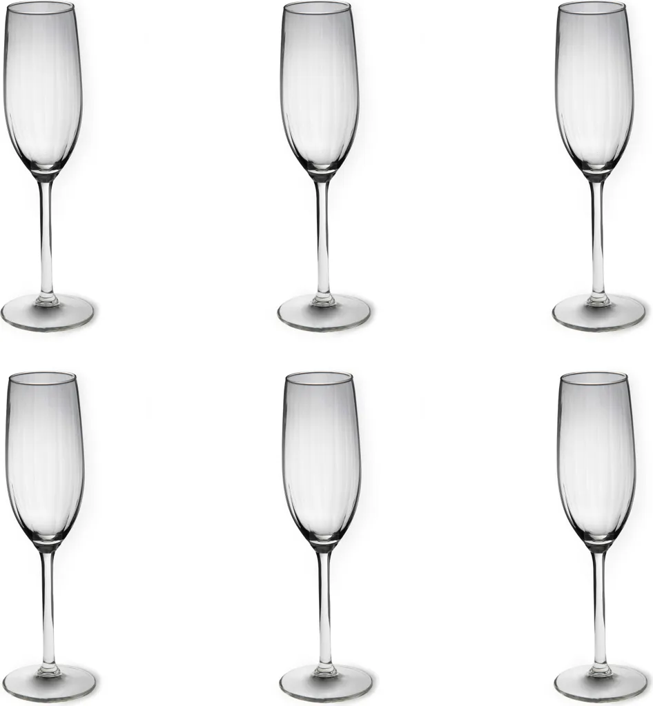 Excelsa Set 6 Flutes Alba 21cl - Calici Spumante Vetro Trasparente