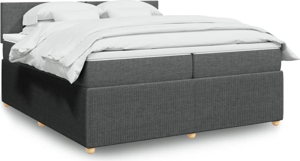 Maison Exclusive - Boxspringbett mit Matratze Dunkelgrau 200x200 cm Stoff