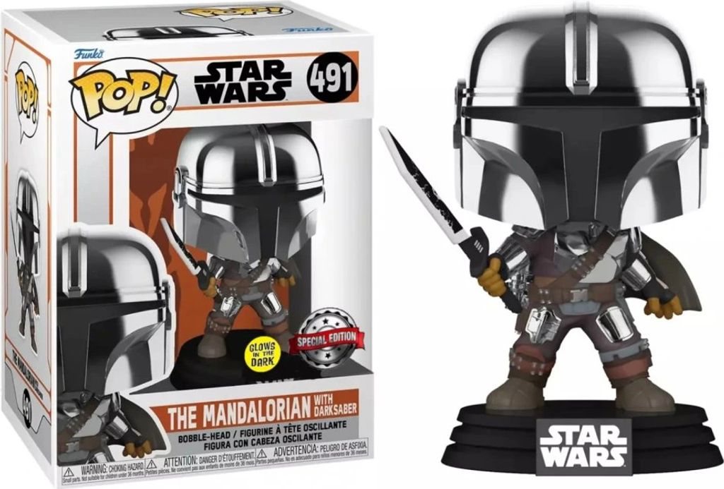Funko Pop! Star Wars The Mandalorian With Darksaber GITD Obrázek produktu 