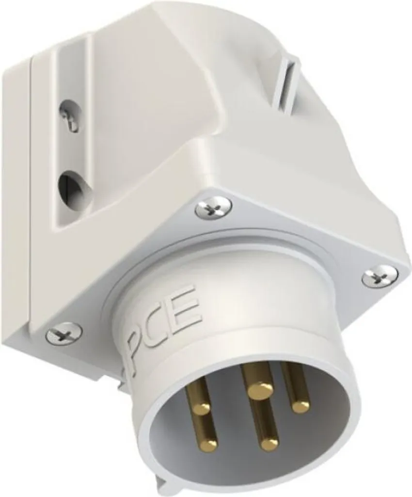 Fiche murale PCE 16A 5p 1h IP44 - Connecteur industriel mâle incliné