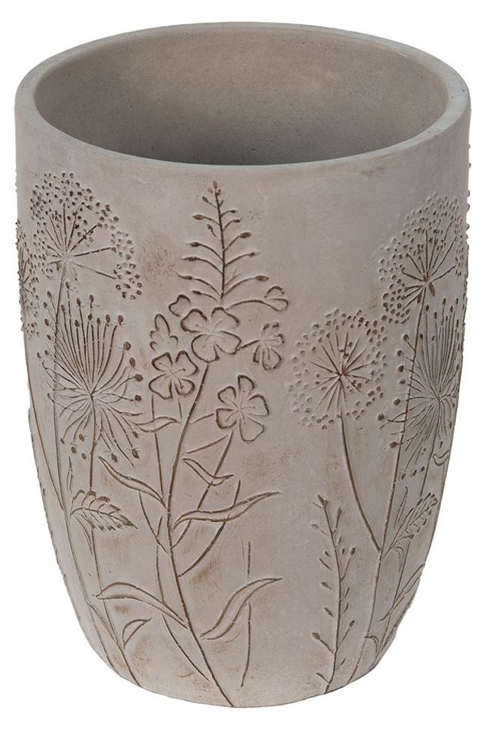 Vaso da fiori Clayre & Eef Ø 18x25 cm Grigio Beige Pietra Immagine del prodotto 
