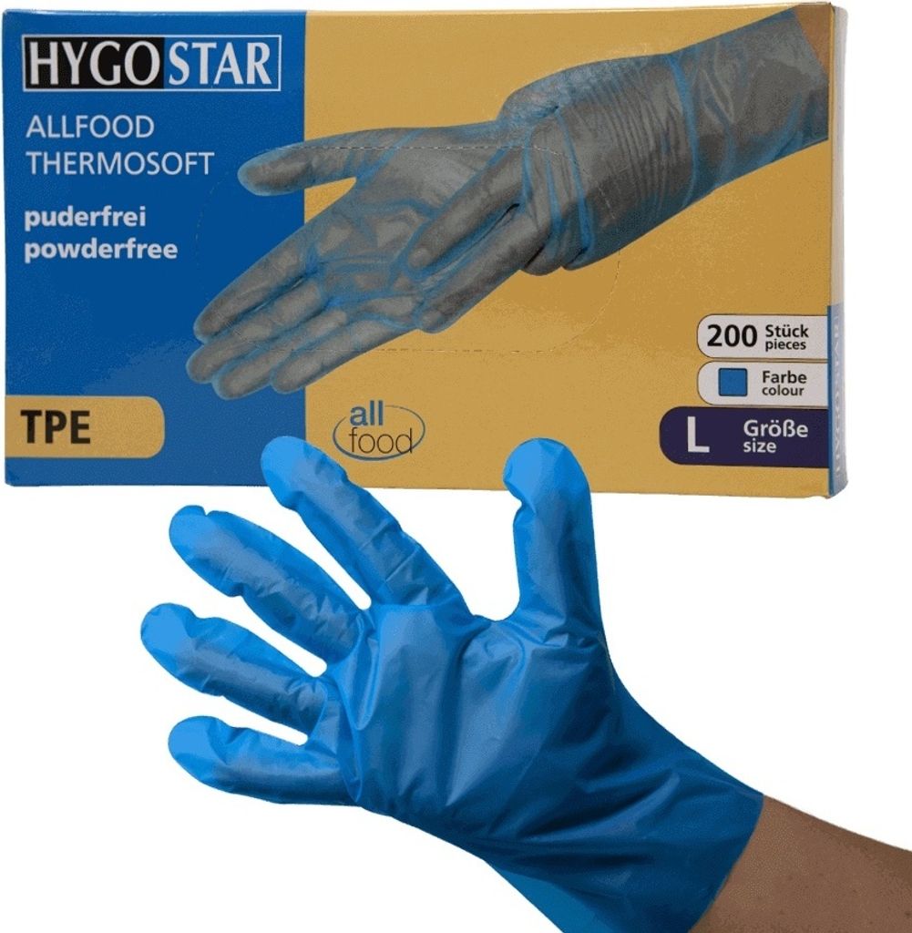 TPE-Handschuhe "Allfood Thermosoftpuderfrei blau L (200 Stk.)