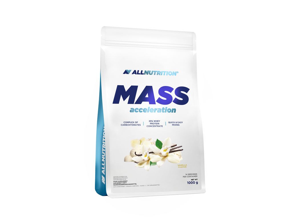 ALLNUTRITION Mass 1000g Vanille Gainer Massenaufbau Protein Kohlenhydrate