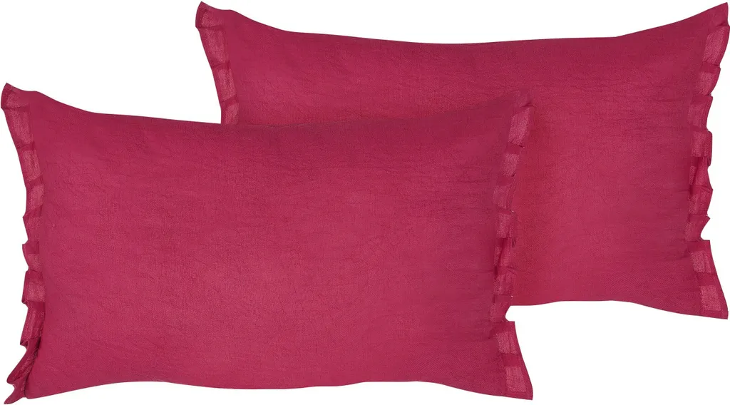 Coussin Rectangulaire Rouge 30x45 cm en Toile avec Bordure Lot de 2