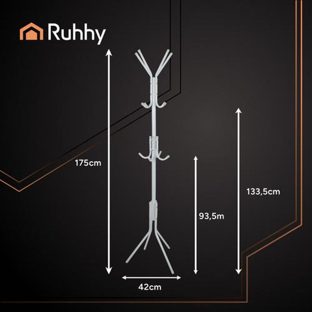 Stojací ramínko 170cm - bílé Ruhhy 26360 Obrázek produktu 
