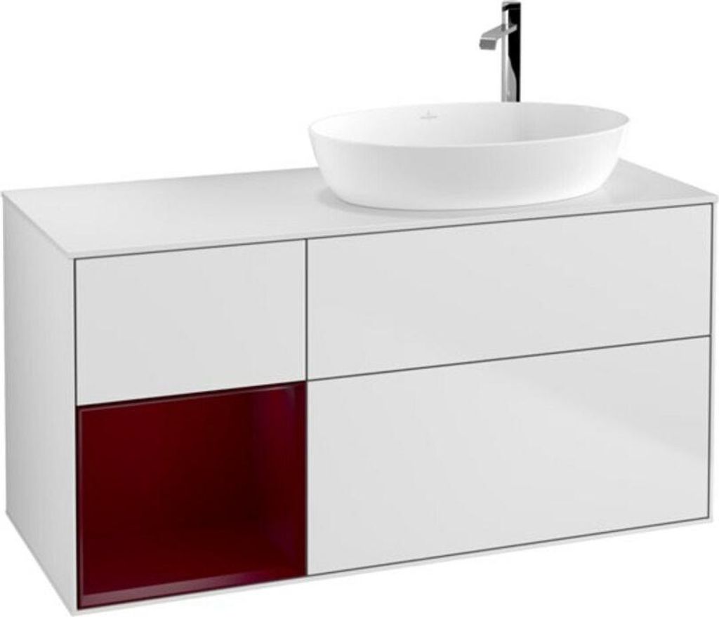 V&B Waschtischunterschrank Wandbeleuchtung Finion 120cm, Pl w m, Reg Peo m Lac, wh. m Lac