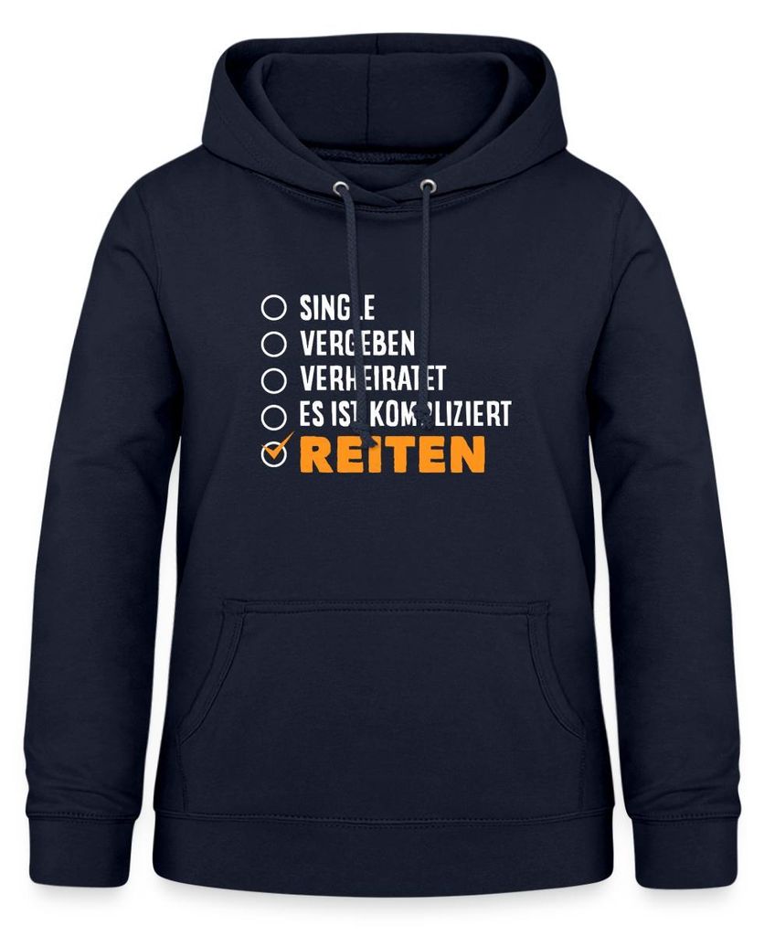 Spreadshirt Single Vergeben Verheiratet Es Ist Kompliziert Reiten Damen Hoodie, L, Navy