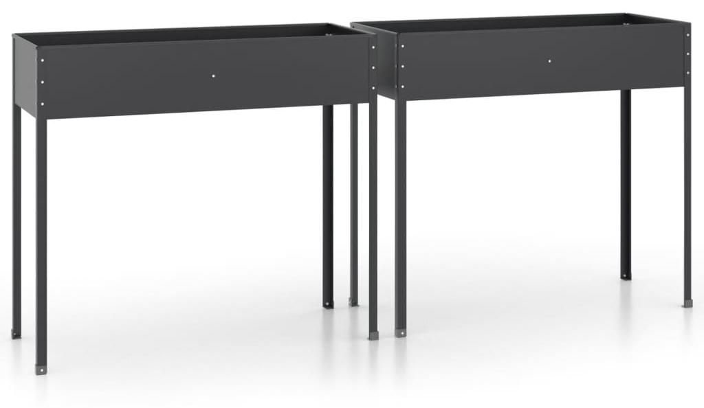 vidaXL Pflanzkübel 2 Stk. Anthrazit Verzinkter Stahl