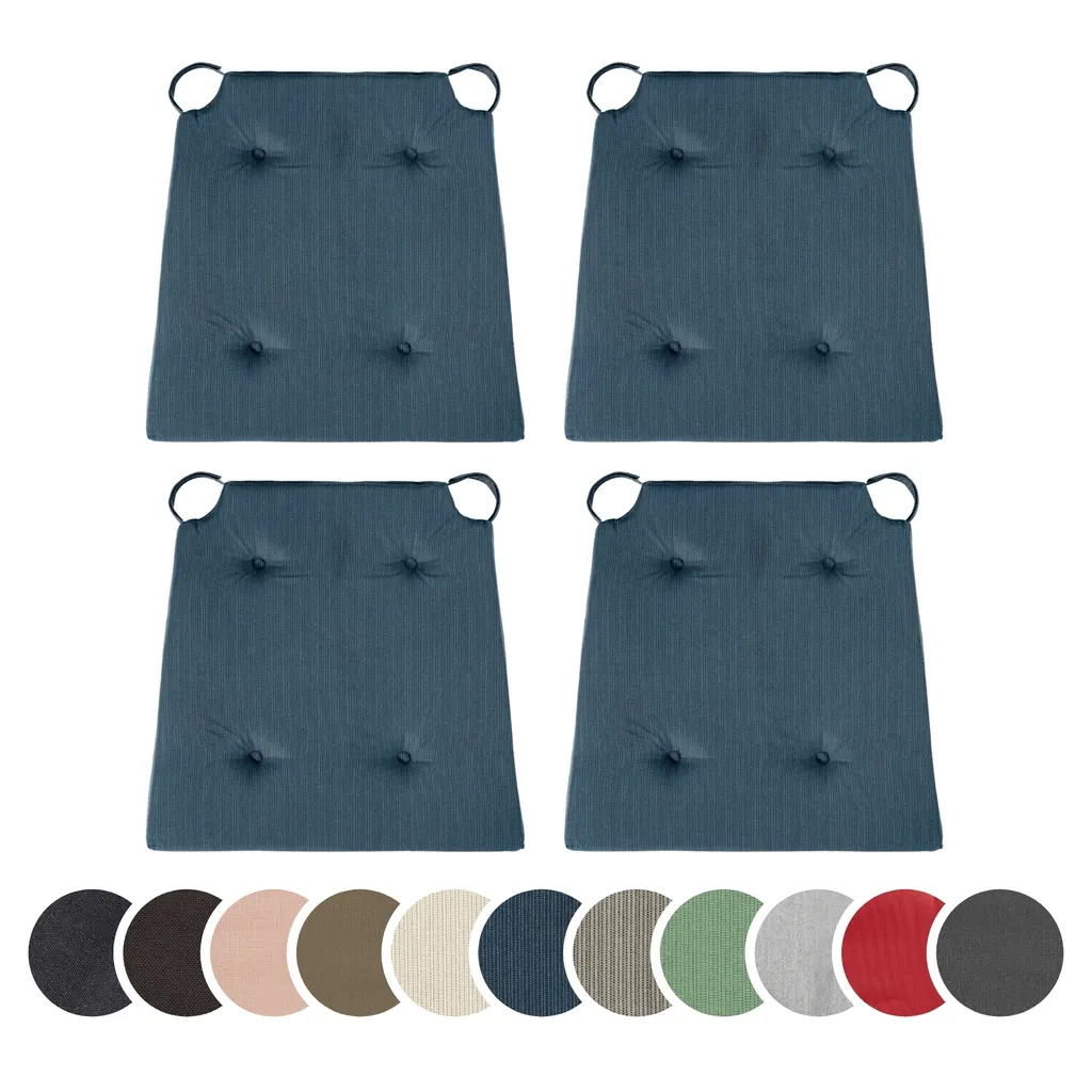 Set 4 Cuscini Sedia sleepling Blu Scuro | Lavabili 100% Cotone 42x40