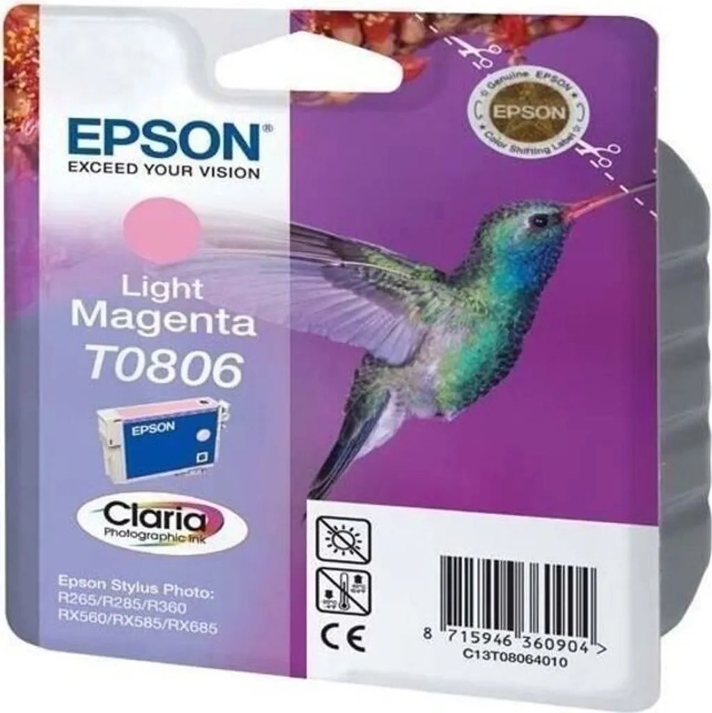 Epson T0806 Magenta Chiaro Originale Colibrì | Cartuccia Foto Alta Qualità