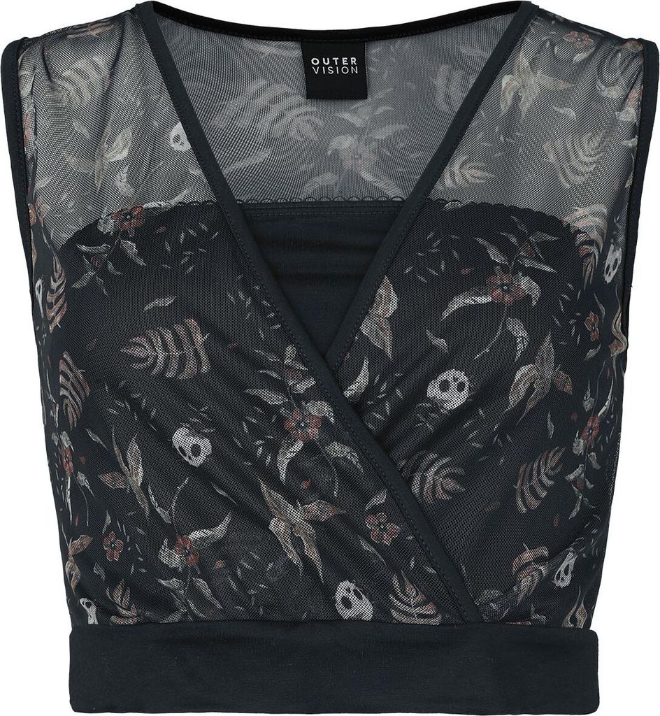 Outer Vision Top Damen Decadence Pattern schwarz XXL