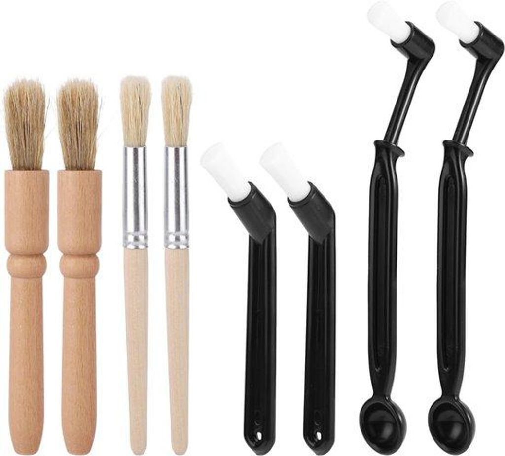 Set aus 8 Kaffee-Reinigungsbürsten, Reinigungsbürsten für Espresso-Maschinen und Kaffee-Mühlen, flexible Reinigungsbürsten mit langen Stielen ...
