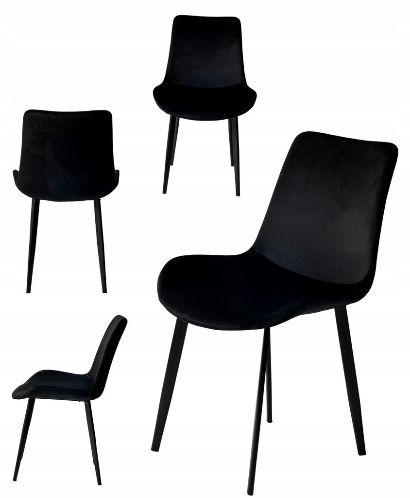 Ekspand | Veloursstuhl LR800 - Schwarz - Gepolstert, Produktbild 