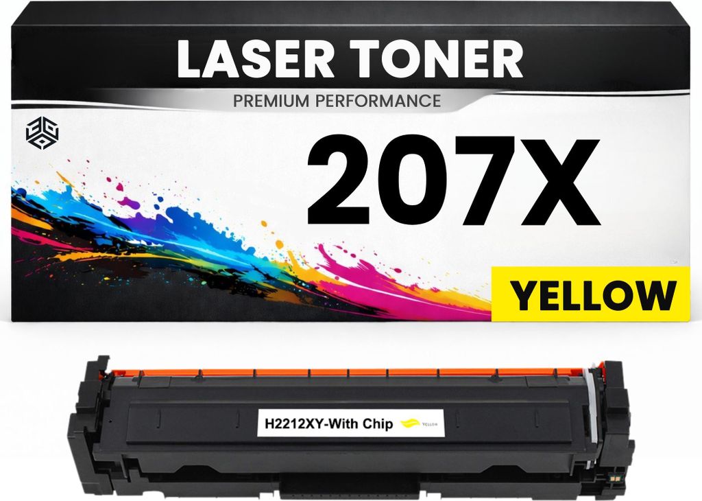 2 x XXL Toner 207X Gelb für HP kompatibel W2212X Premium Alternative für HP Color LaserJet Pro M255dw, M282, 283fdw