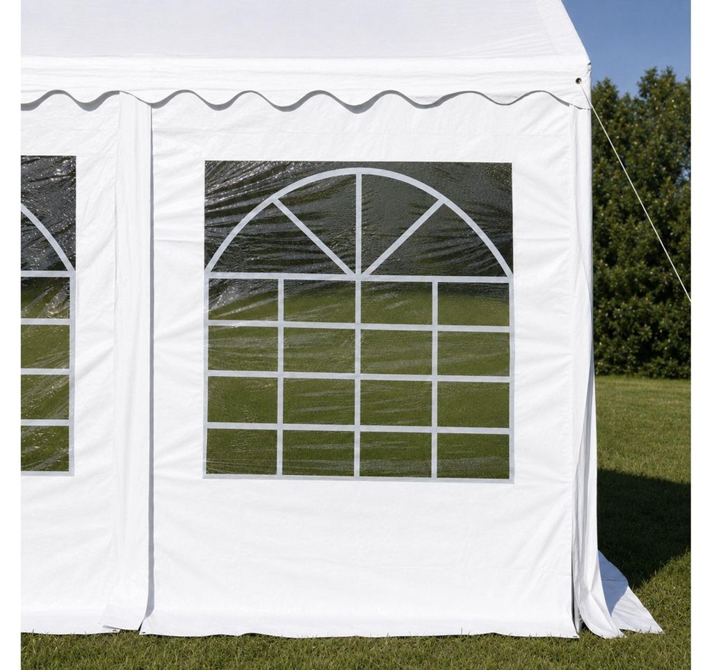Bočnice s oknem 2x2,6 m pro párty stan MAX+ – PVC - Bílá Obrázek produktu 
