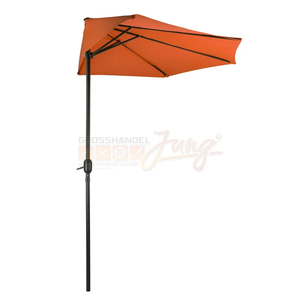 Ombrellone Giardino Mezzotondo Rosso 3x1.5m - Sicuro per Bambini