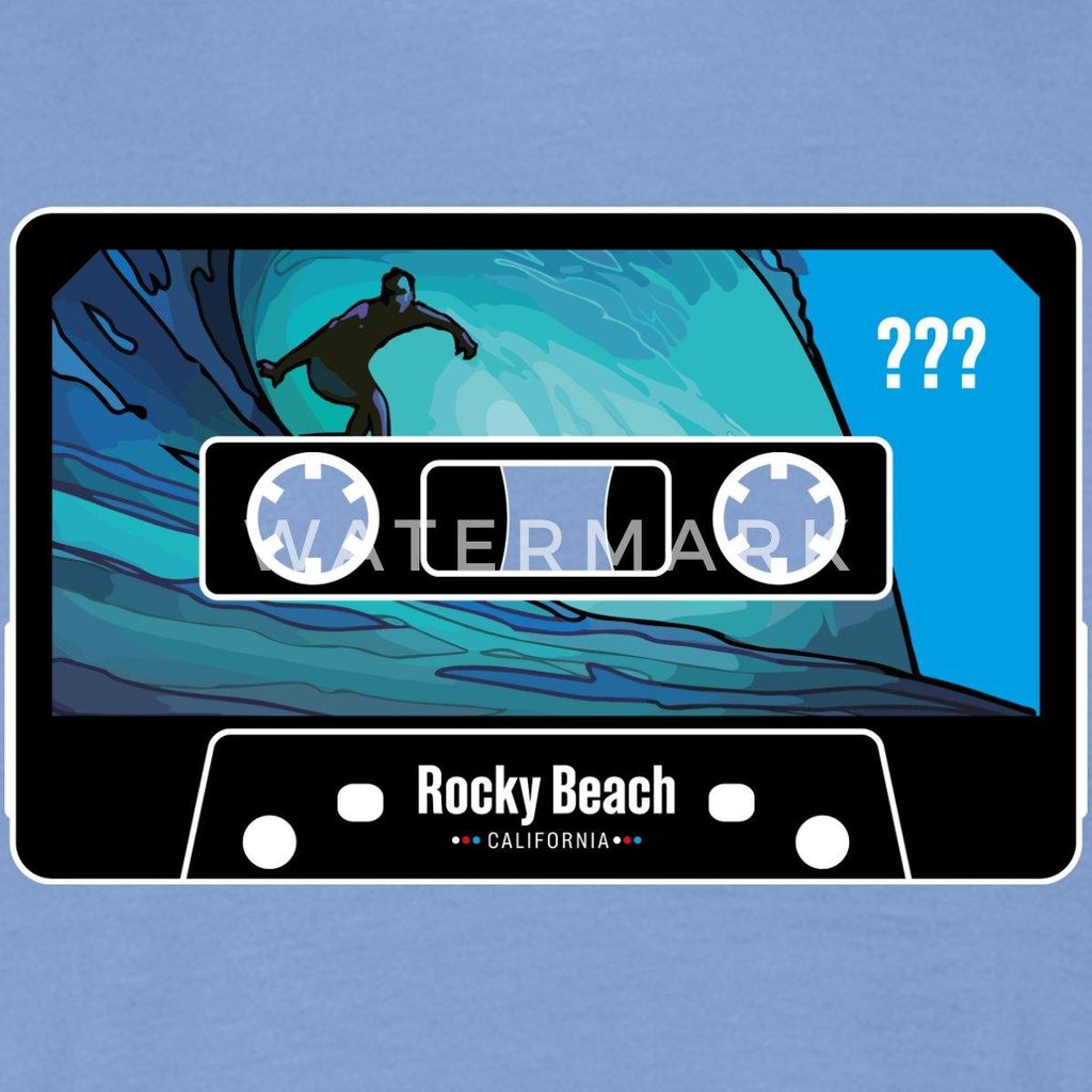 Spreadshirt Die drei Fragezeichen Rocky Beach Kassette Surfen Männer T-Shirt, S, Carolina Blue