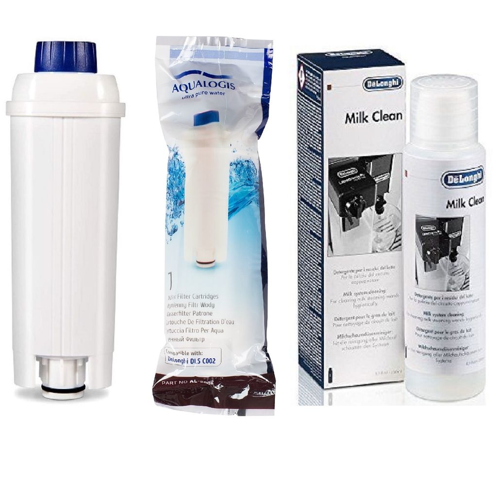 Set für Delonghi-Filter Aqualogis AL S002 1 Stk. Milkclean liquid 250ml