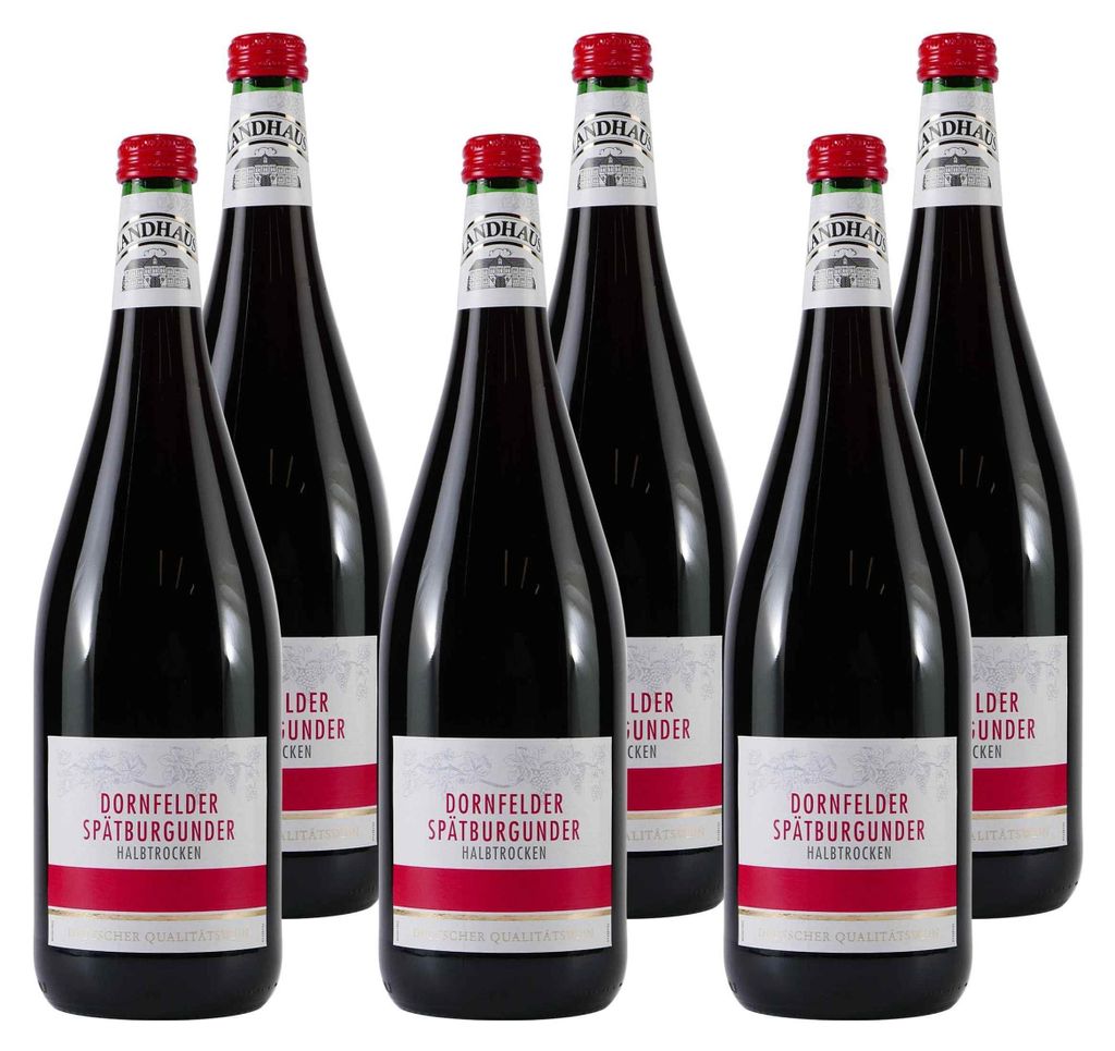 Landhaus Dornfelder Spätburgunder -halbtrocken- (6 x 1,0L) Produktbild 