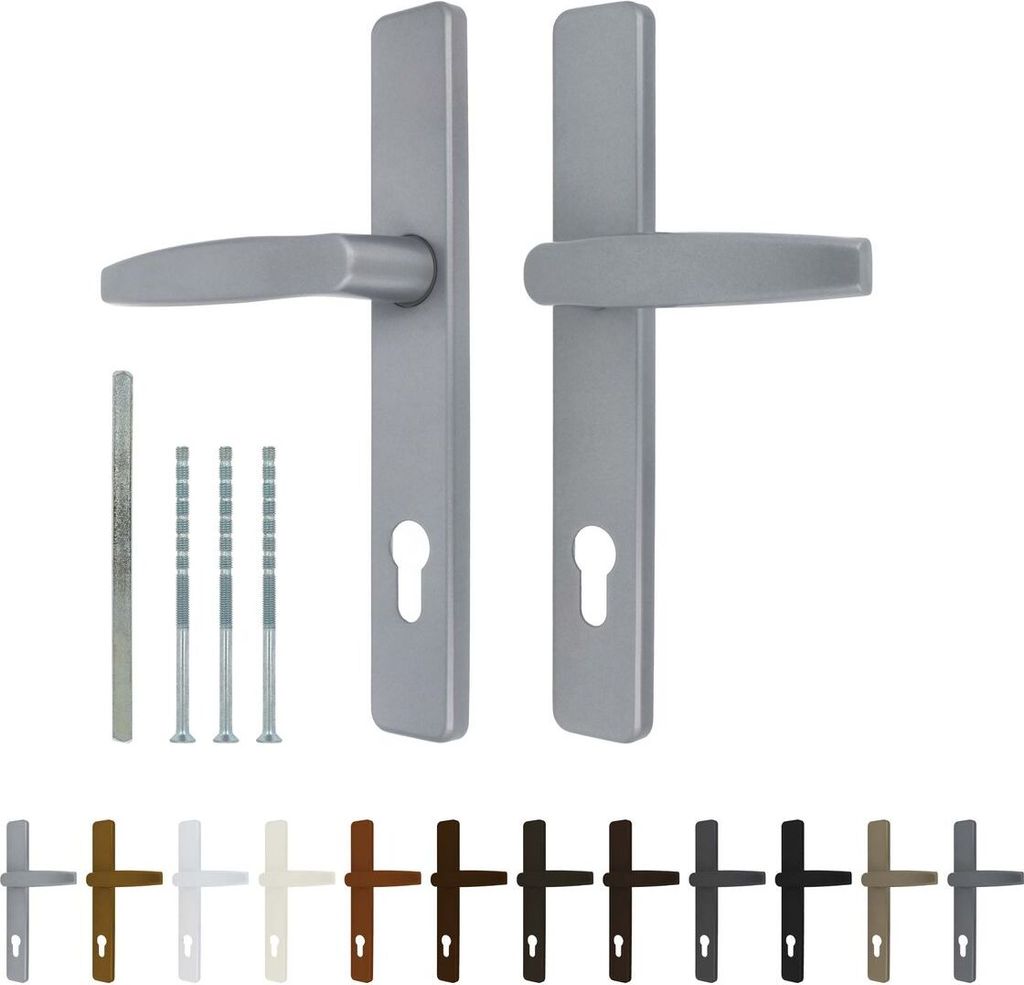 Premium Drückergarnitur Victory DHS 92mm - Rechteckig - Griff-Griff, Farbe:Braun RAL 8017, Schildbreite:32mm