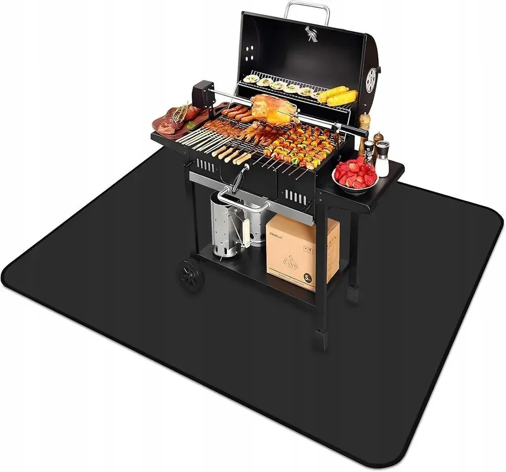 Tapis protection barbecue anti-graisse 99x182 cm pour sol propre BBQ