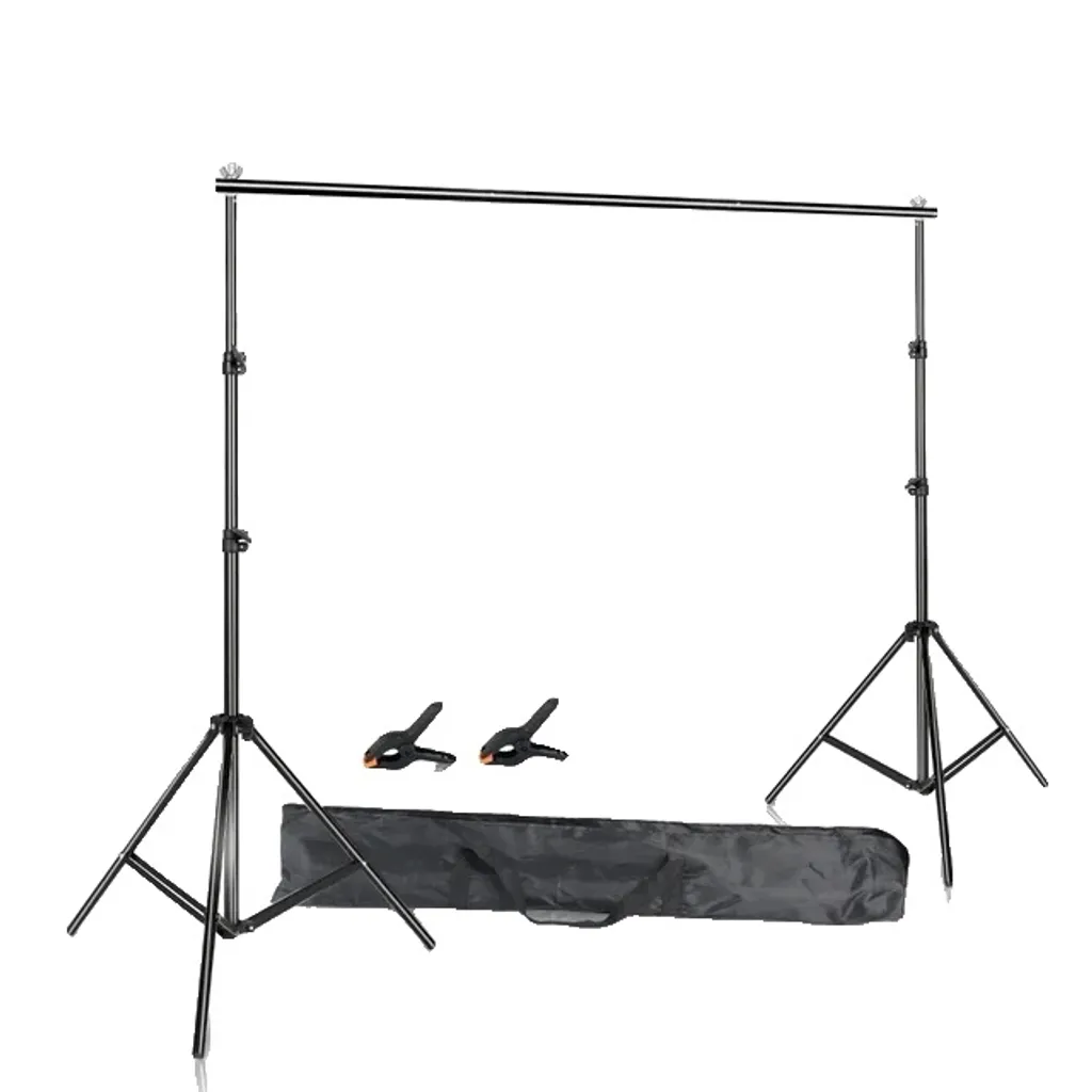 Support de fond réglable 200x200 cm en aluminium avec 4 pinces incluses